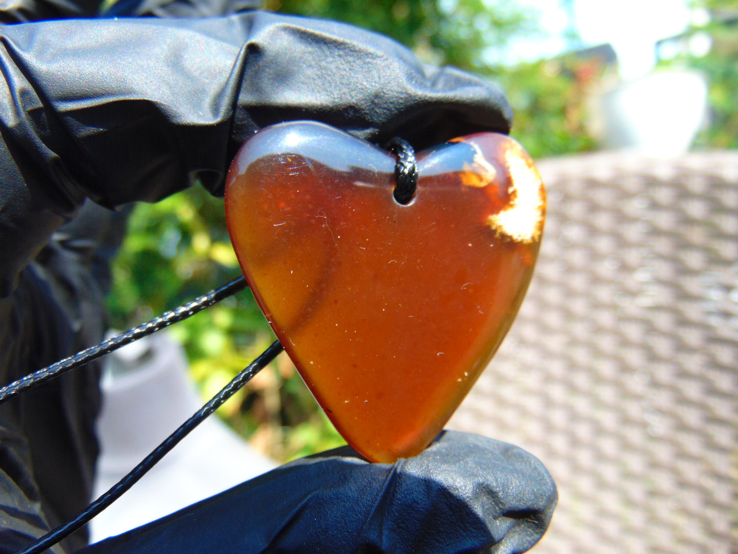 4 gr Heart Pendant Indonesian Red  Amber for Healing 25N240