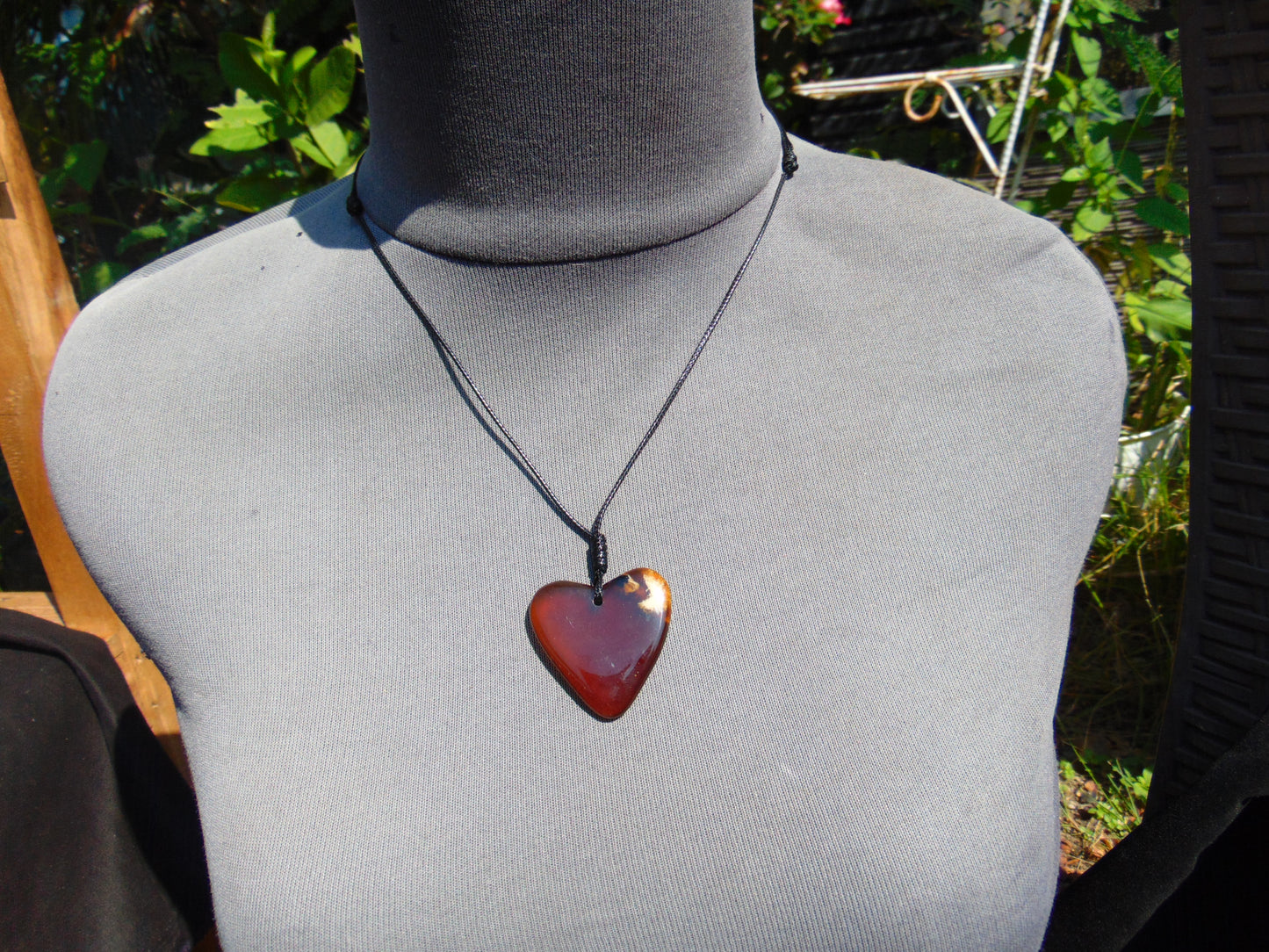 4 gr Heart Pendant Indonesian Red  Amber for Healing 25N240