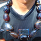343 gram 21 Beads Big Necklace Indonesian Dark Red Amber for Healing NEC204