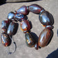 343 gram 21 Beads Big Necklace Indonesian Dark Red Amber for Healing NEC204