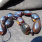 343 gram 21 Beads Big Necklace Indonesian Dark Red Amber for Healing NEC204