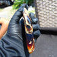 89 gram Slab polished Indonesian Sumatra Zebra Blue Amber for Healing 25N150