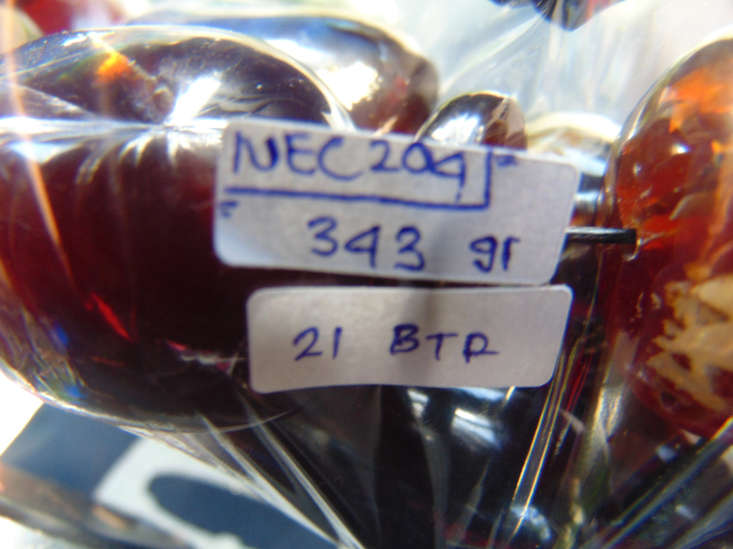 343 gram 21 Beads Big Necklace Indonesian Dark Red Amber for Healing NEC204