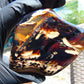 89 gram Slab polished Indonesian Sumatra Zebra Blue Amber for Healing 25N150
