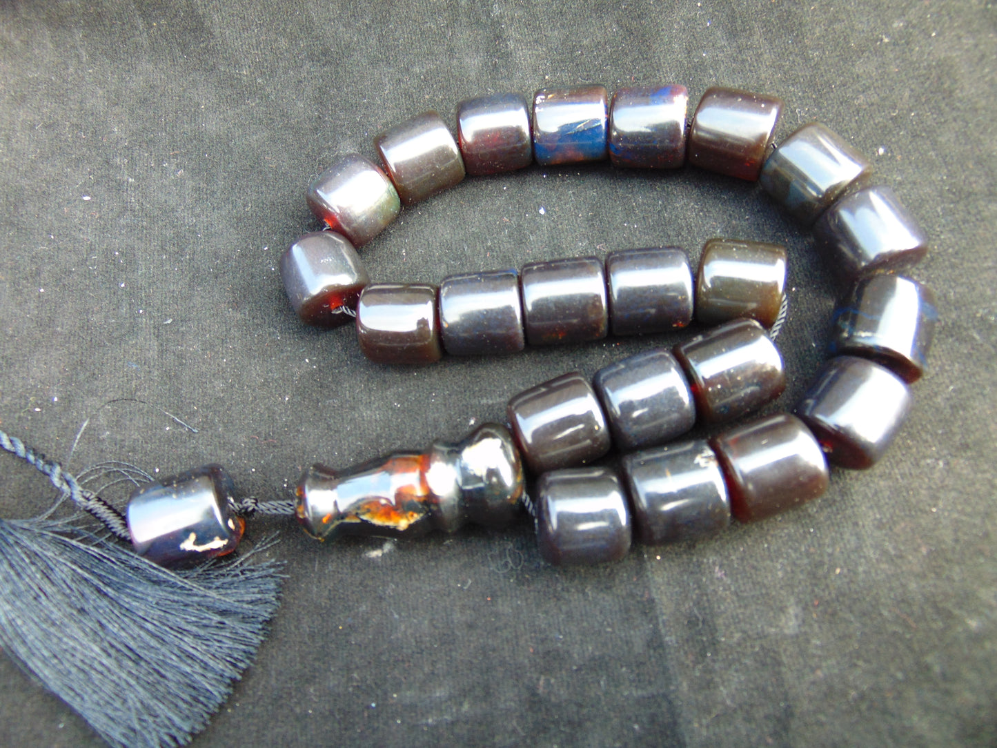 90 gr Komboloi Rosary 22+1 Beads 16x16 mm Indonesian Dark Amber for Healing 26RF4