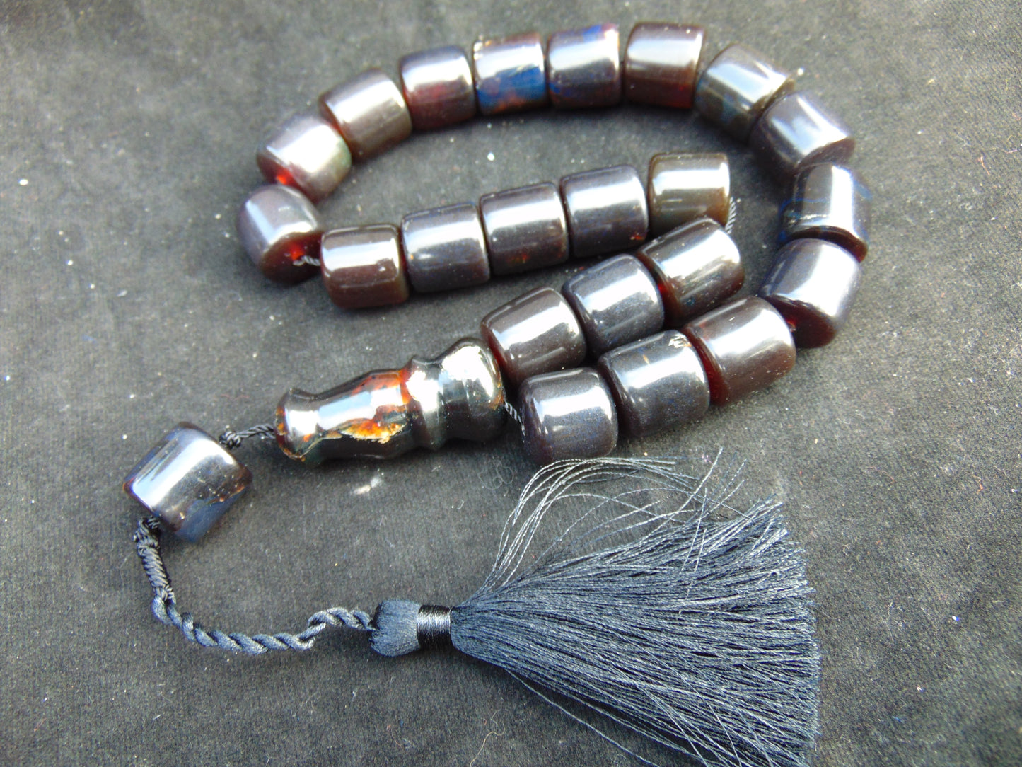 90 gr Komboloi Rosary 22+1 Beads 16x16 mm Indonesian Dark Amber for Healing 26RF4
