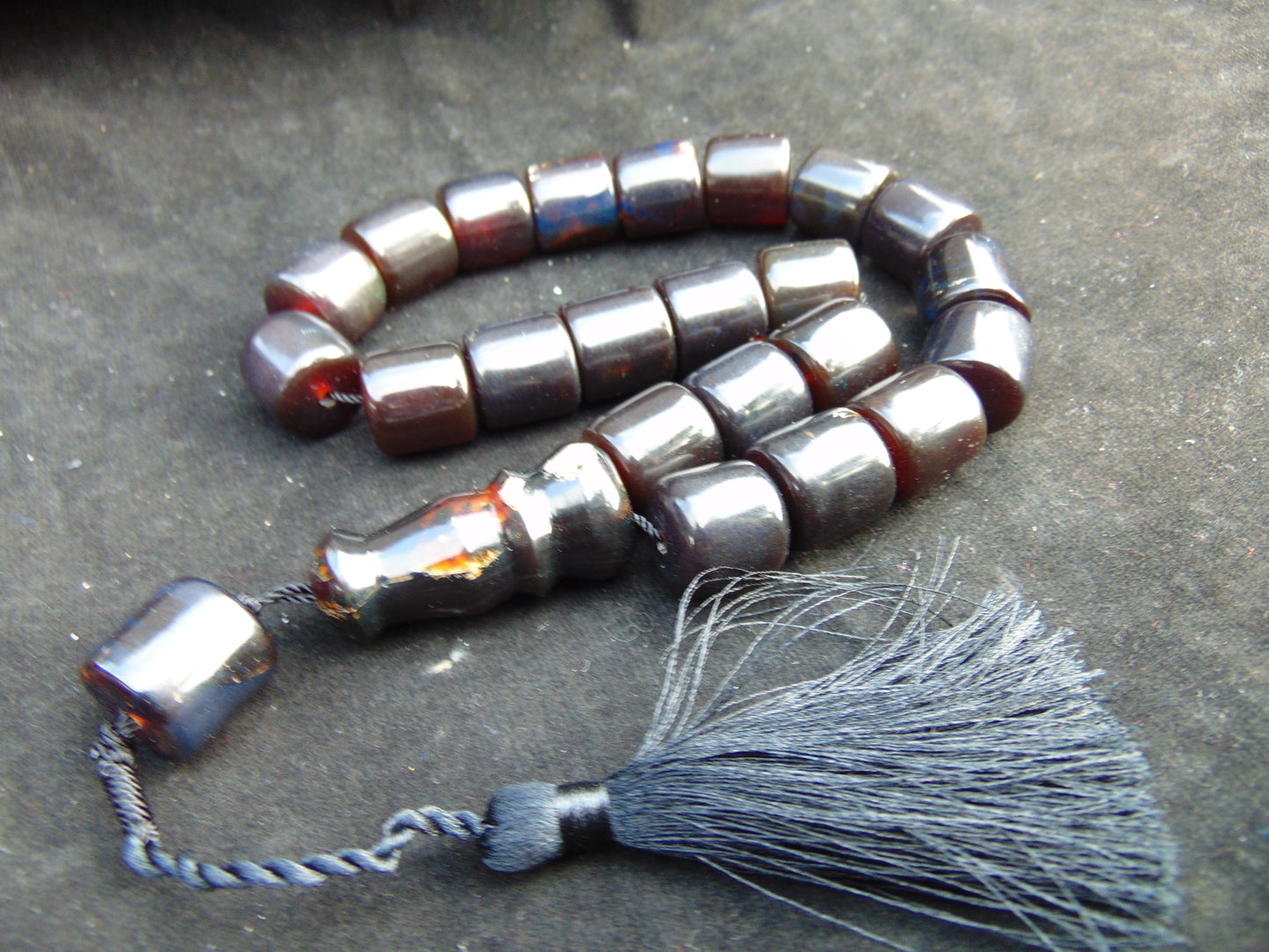 90 gr Komboloi Rosary 22+1 Beads 16x16 mm Indonesian Dark Amber for Healing 26RF4