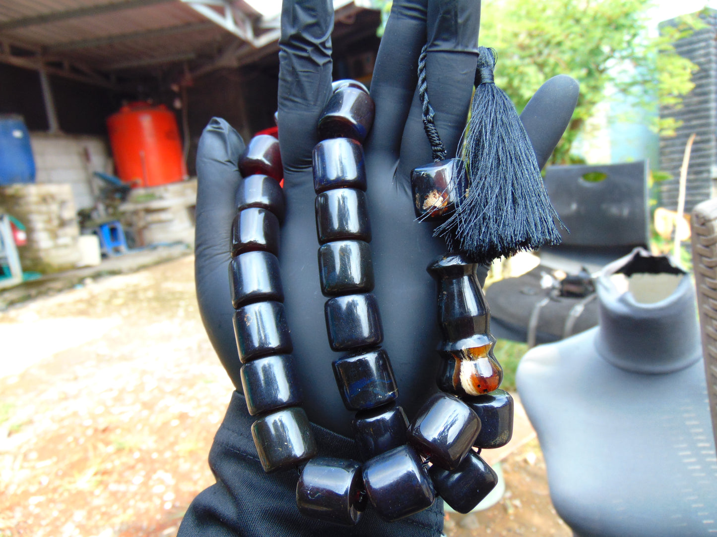 90 gr Komboloi Rosary 22+1 Beads 16x16 mm Indonesian Dark Amber for Healing 26RF4