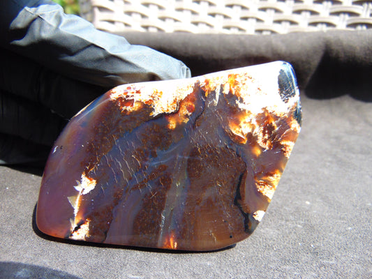 72 gram Slab polished Indonesian Sumatra Dark Blue Amber for Healing 25A189