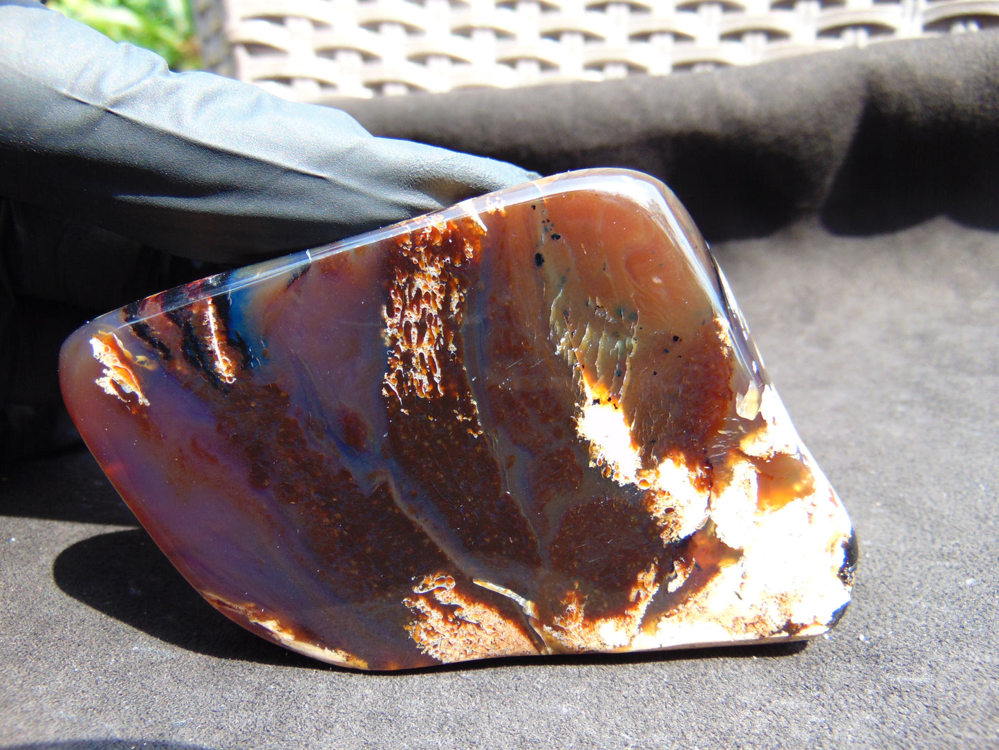72 gram Slab polished Indonesian Sumatra Dark Blue Amber for Healing 25A189