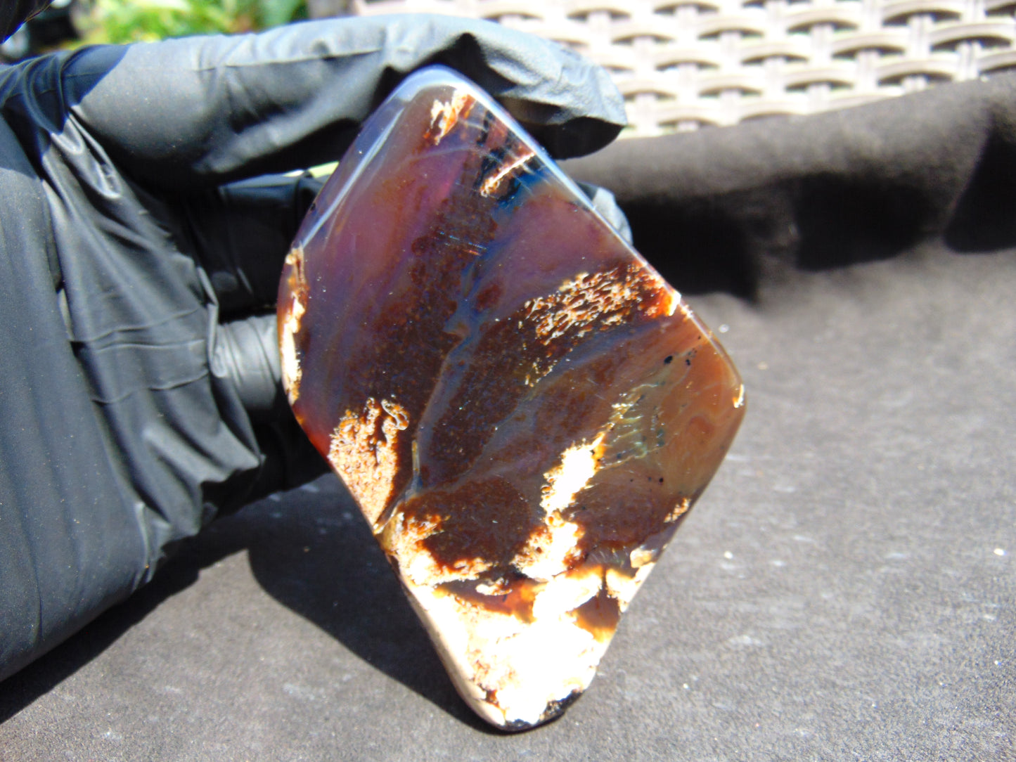 72 gram Slab polished Indonesian Sumatra Dark Blue Amber for Healing 25A189
