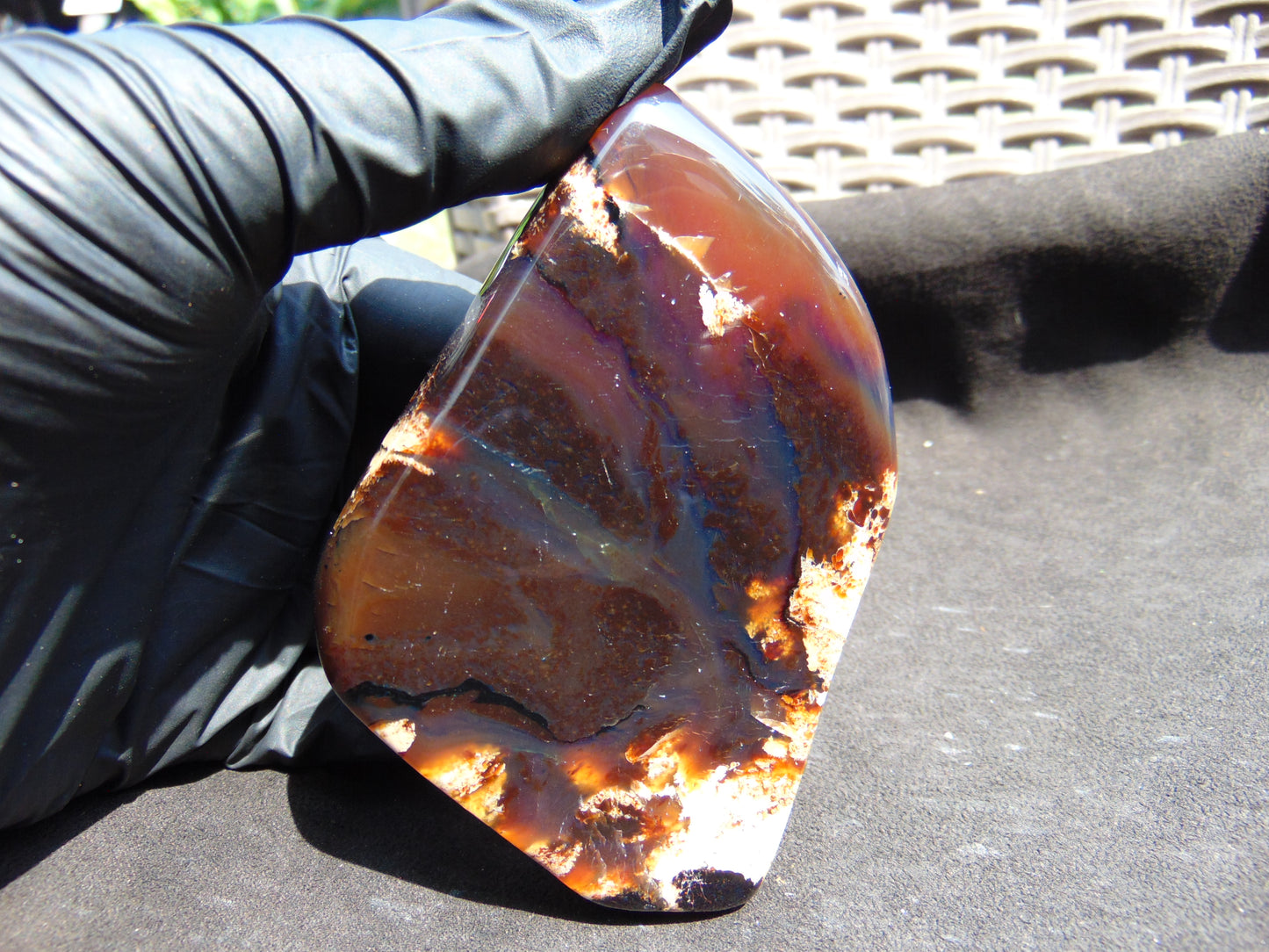 72 gram Slab polished Indonesian Sumatra Dark Blue Amber for Healing 25A189