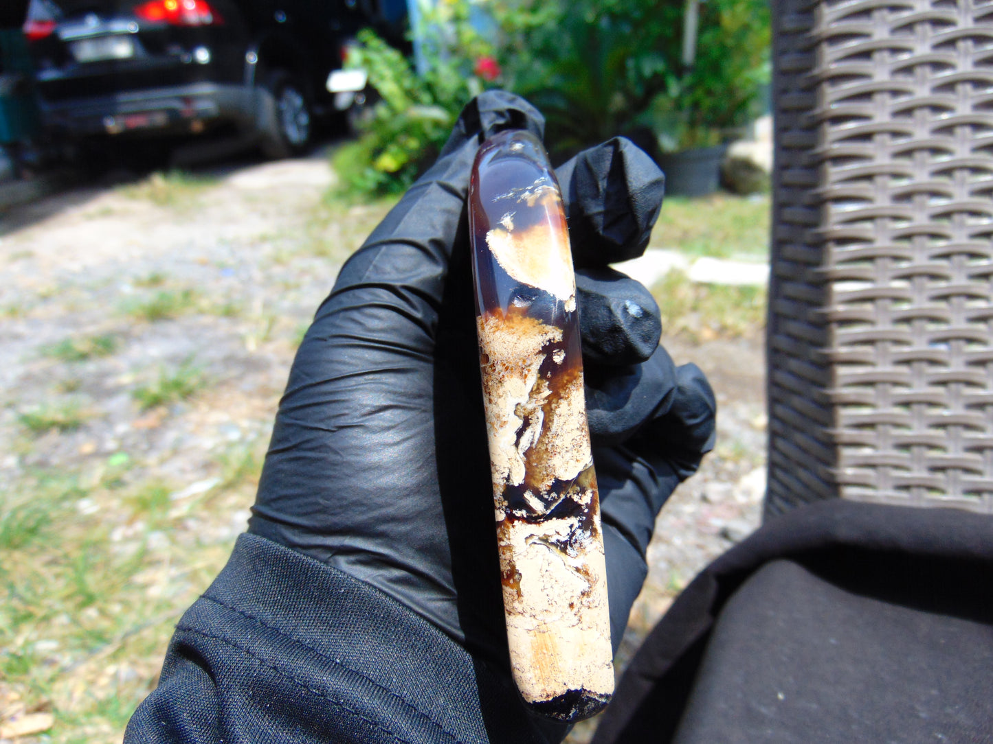 72 gram Slab polished Indonesian Sumatra Dark Blue Amber for Healing 25A189
