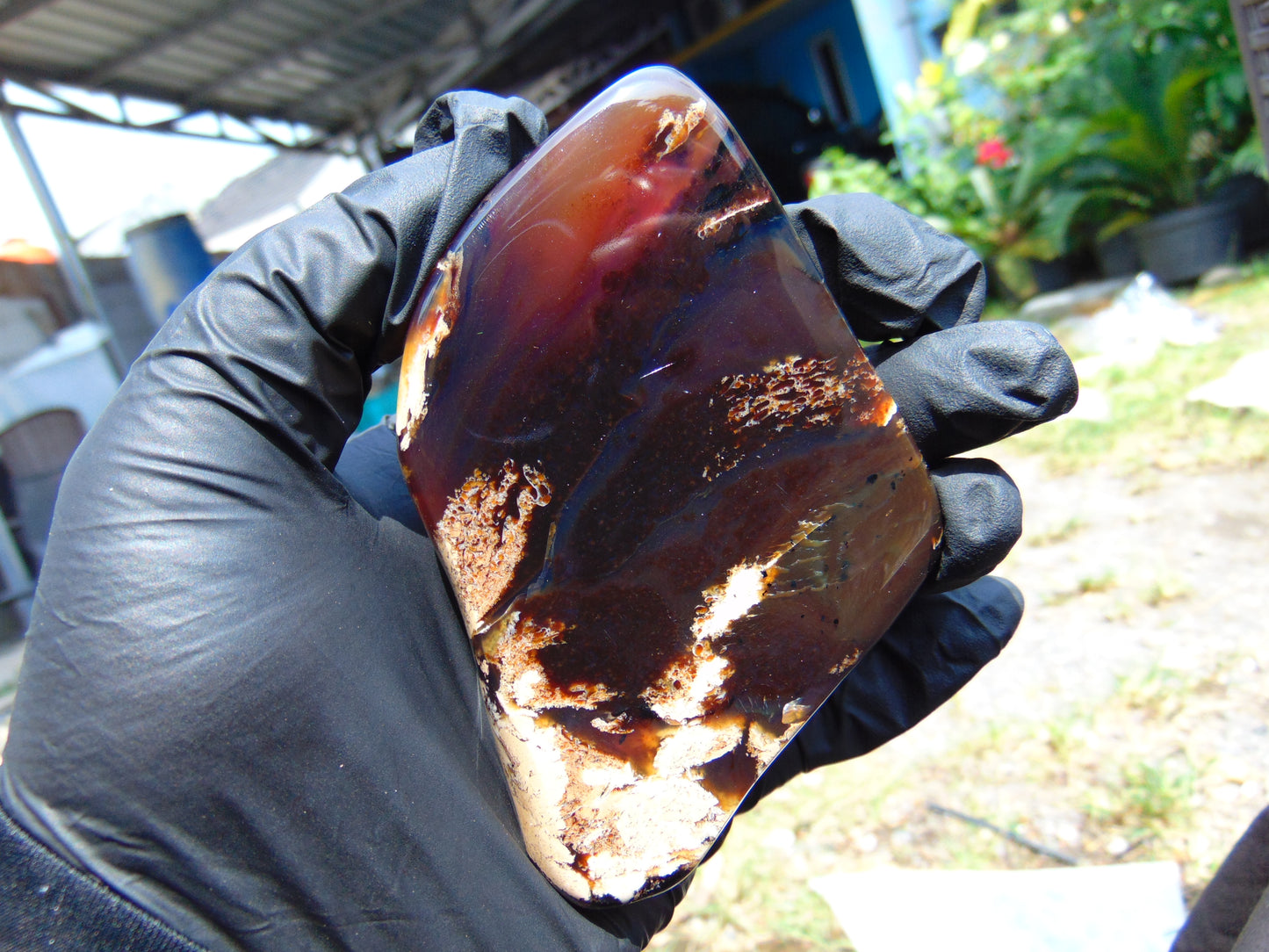 72 gram Slab polished Indonesian Sumatra Dark Blue Amber for Healing 25A189