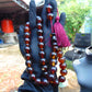92 gr Tasbih Mesbah Rosary 33+2 Beads 16 mm Indonesian Red Amber for Healing 26RF1