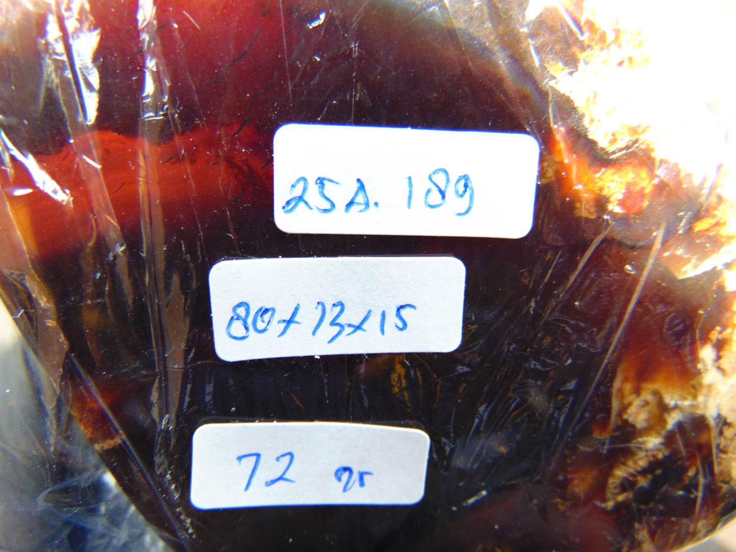 72 gram Slab polished Indonesian Sumatra Dark Blue Amber for Healing 25A189
