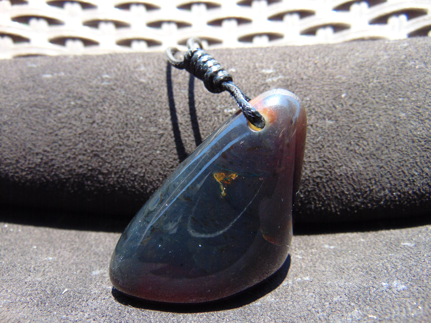 31 gr Pendant Indonesian Dark Blue Amber for Healing A198