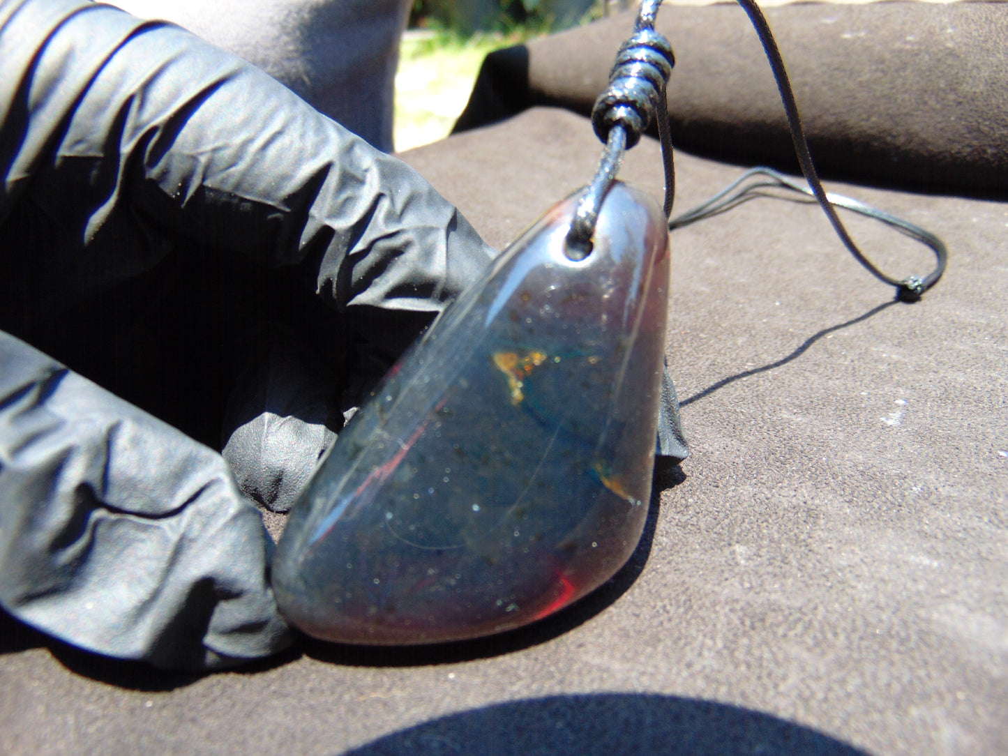 31 gr Pendant Indonesian Dark Blue Amber for Healing A198