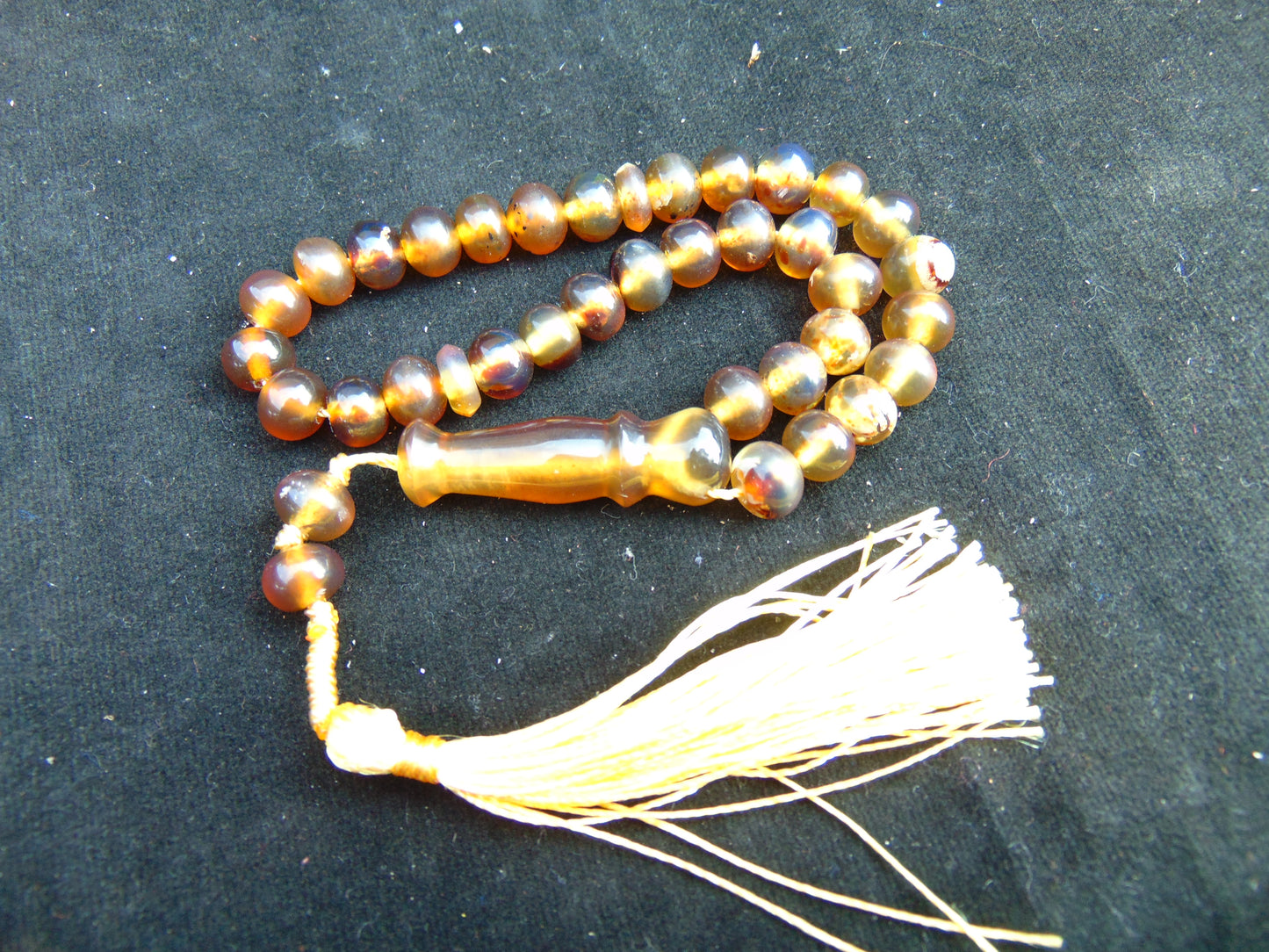 18 gr Hand Tasbih 33+2 Beads 10 mm Indonesian yellow blue Amber for Healing 26RF18