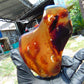 100 gram Slab polished Indonesian Sumatra Yellow Blue Amber for Healing 25N154