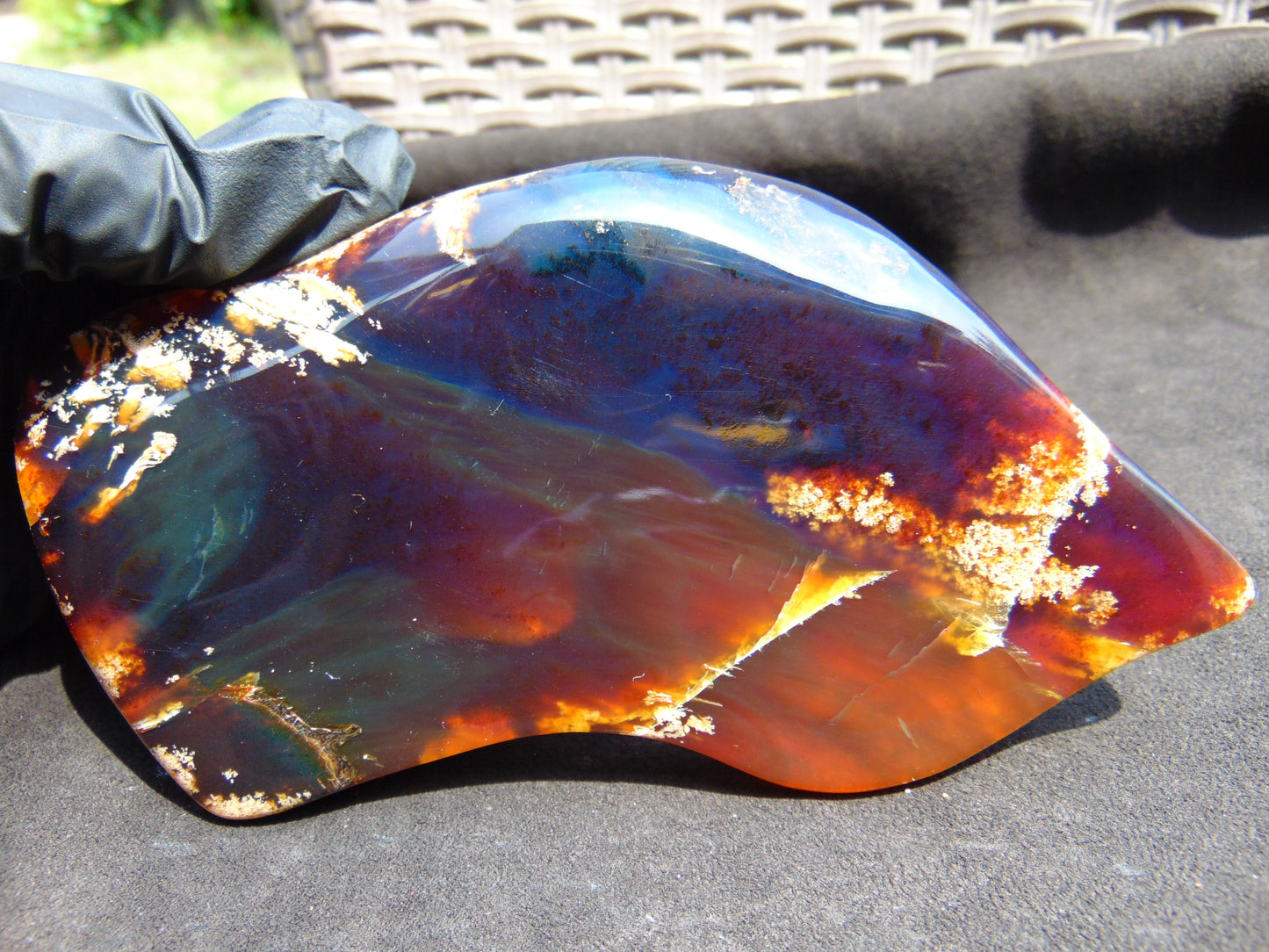 133 gram Slab polished Indonesian Sumatra Blue Amber for Healing 25N162