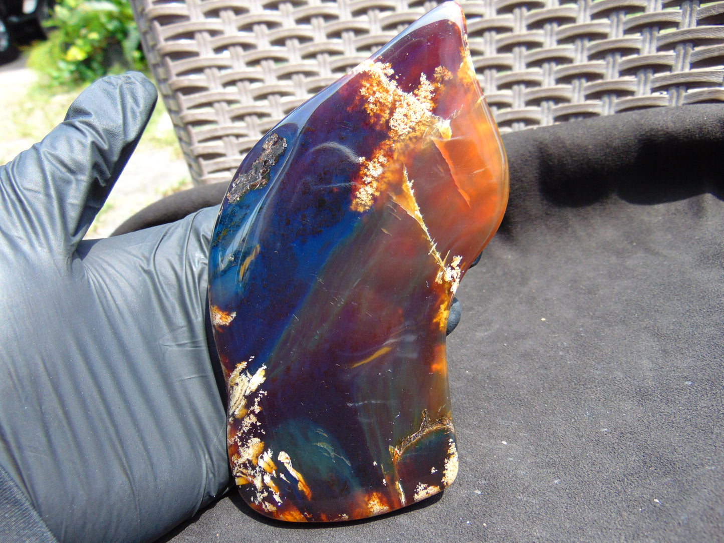 133 gram Slab polished Indonesian Sumatra Blue Amber for Healing 25N162