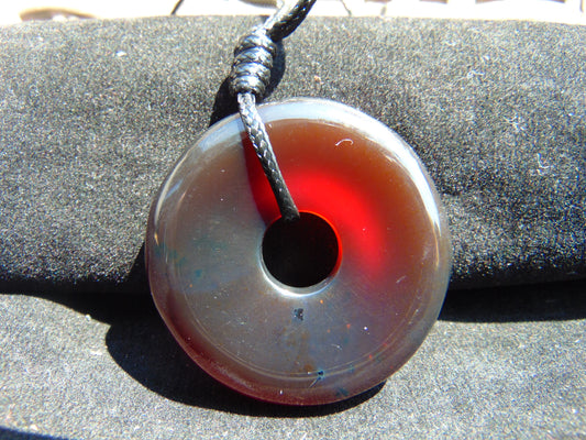 13 gr Donut Pendant Indonesian Blue Amber for Healing 26Y37
