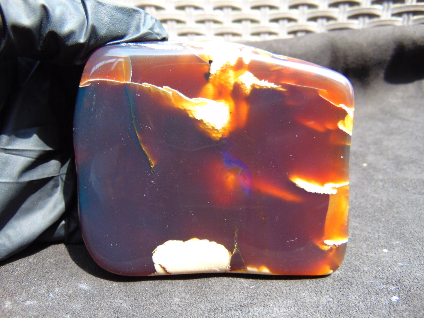 116 gram Slab polished Indonesian Sumatra Purple Red Amber for Healing 25N145