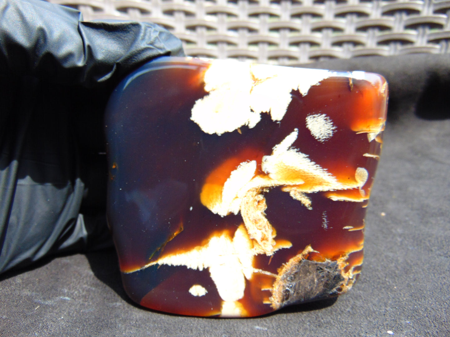 116 gram Slab polished Indonesian Sumatra Purple Red Amber for Healing 25N145