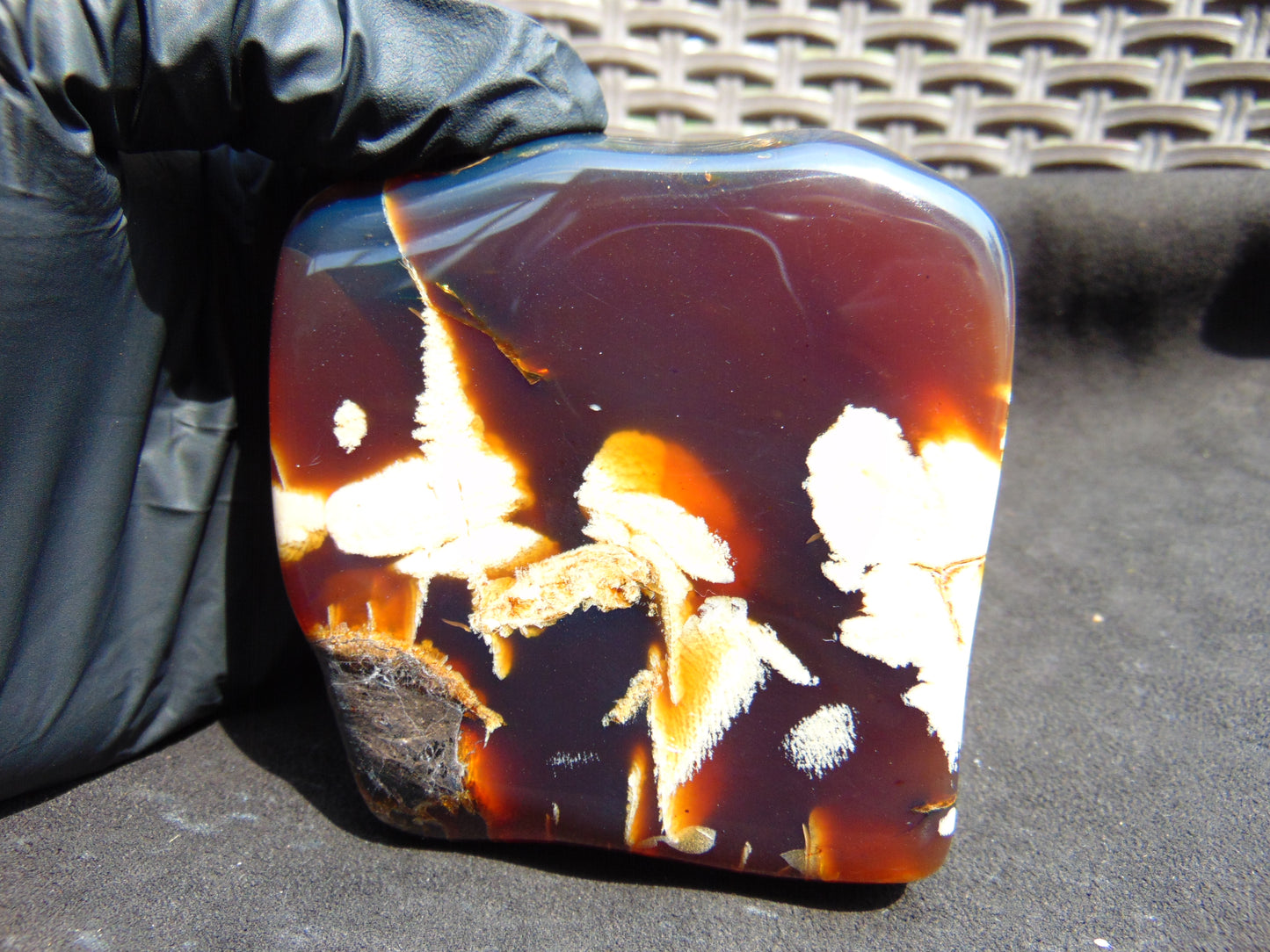 116 gram Slab polished Indonesian Sumatra Purple Red Amber for Healing 25N145