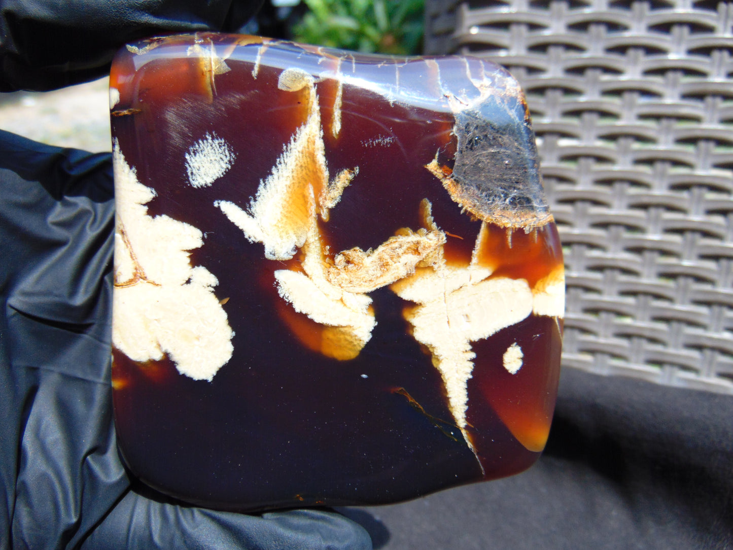 116 gram Slab polished Indonesian Sumatra Purple Red Amber for Healing 25N145