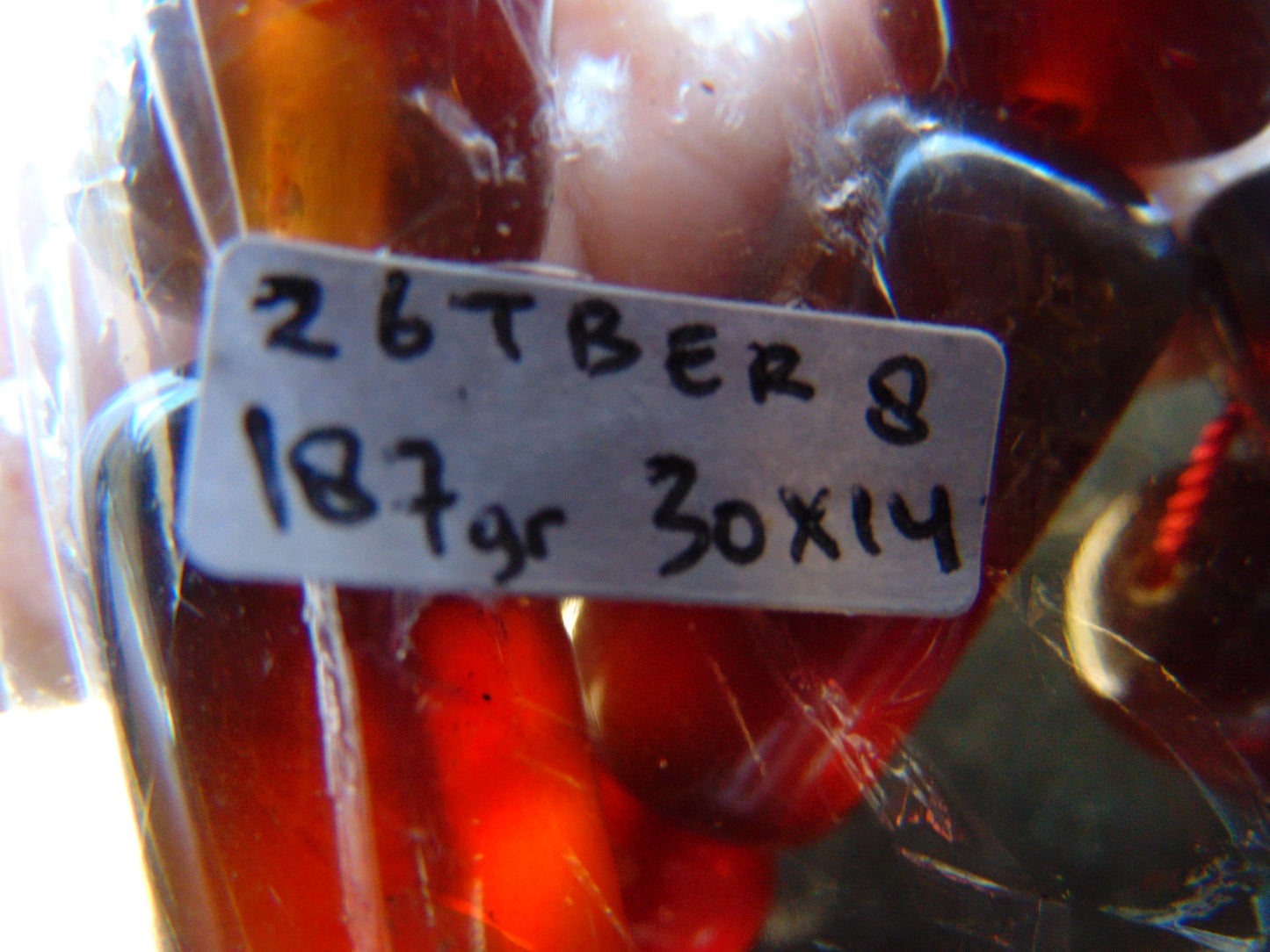 187 gram Tasbih Komboloi Rosary 35 Beads 14x30 mm Indonesian Red Amber for Healing 26TBER8