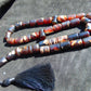 109 gr Komboloi Rosary 35 Beads 12x16 mm Indonesian White Red Amber for Healing 26TBER3