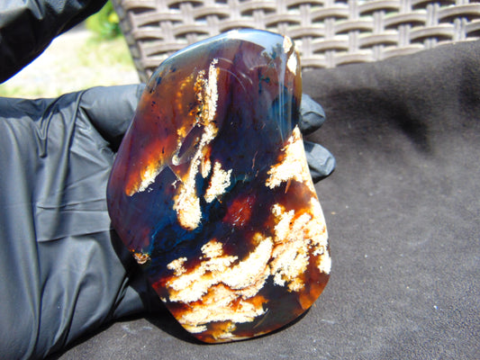 67 gram Slab polished Indonesian Sumatra Blue Amber for Healing 25Y110