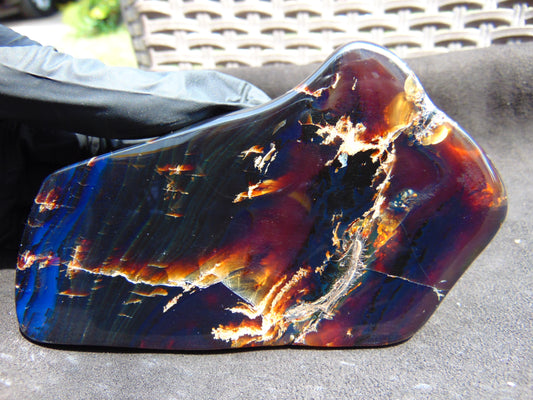 117 gram Slab  polished Indonesian Sumatra Blue Amber for Healing 25N160