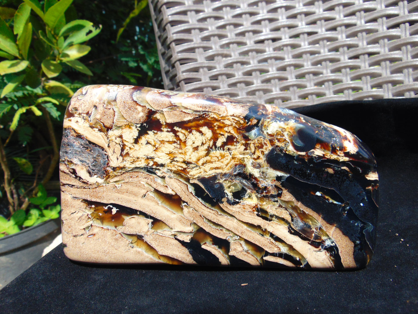 1260 gr Full Polished 18x10x9 mm Block Indonesia Zebra Amber for Healing AR225