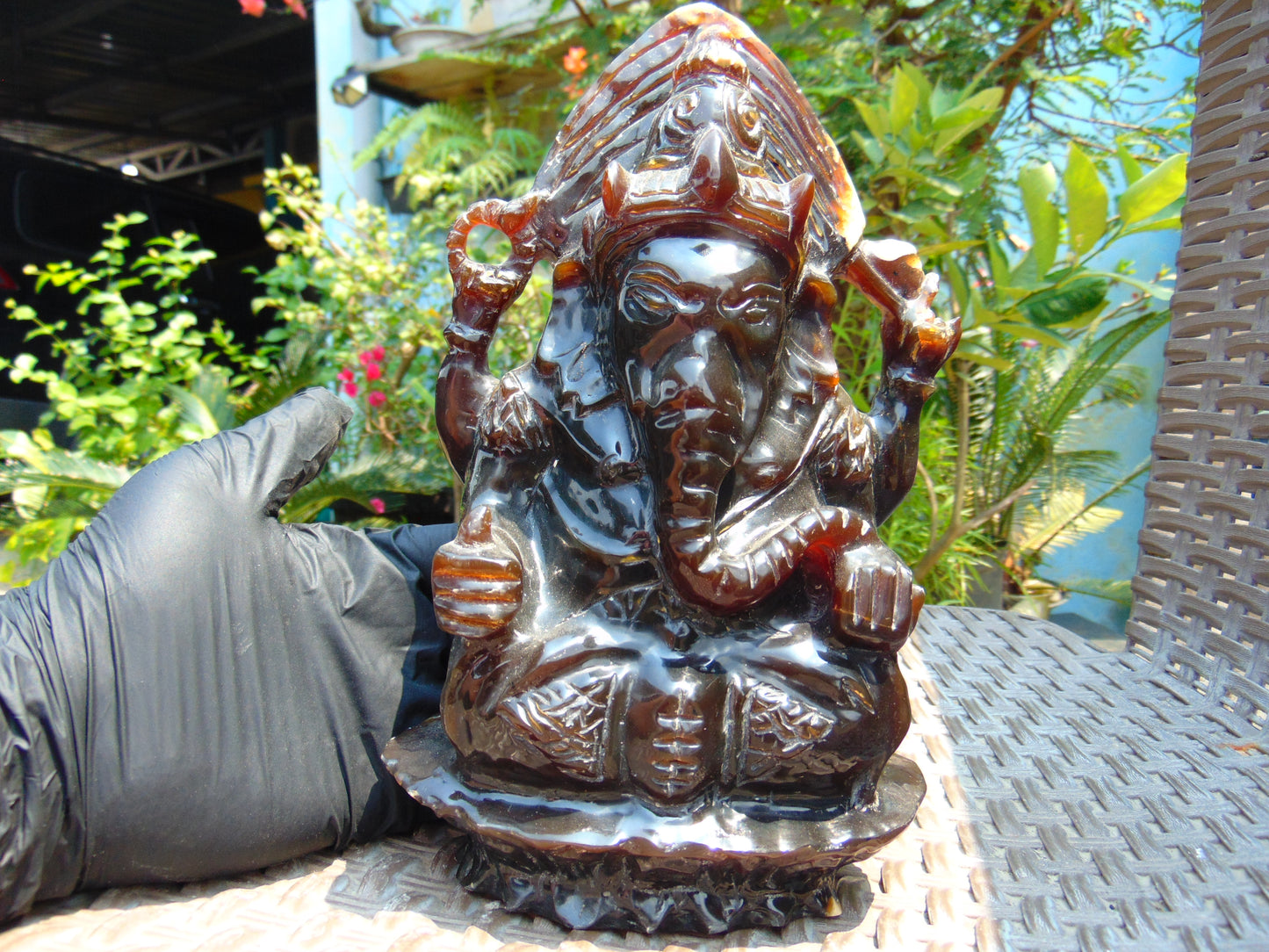 934 grams Ganesha Carving 24x15x8 cm 3D Indonesian Amber for healing 26CG1