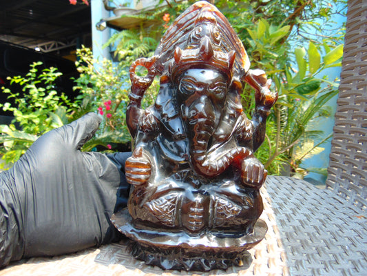 934 grams Ganesha Carving 24x15x8 cm 3D Indonesian Amber for healing 26CG1
