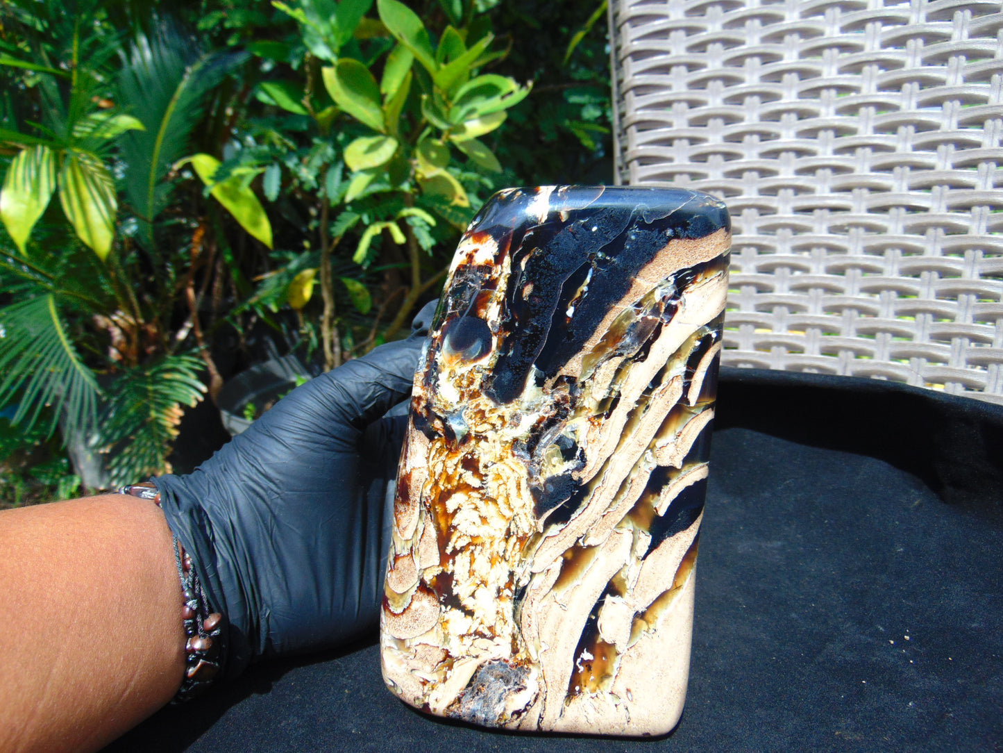 1260 gr Full Polished 18x10x9 mm Block Indonesia Zebra Amber for Healing AR225