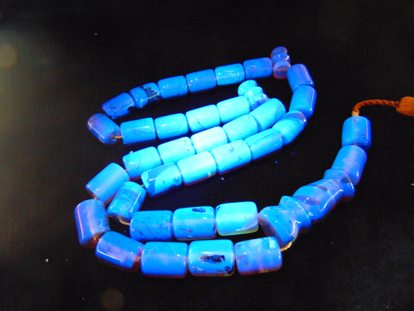 100 gr Tasbih Komboloi Rosary 35 Beads 12x16 mm Indonesian Violet Yellow Blue Amber for Healing 26TBER2