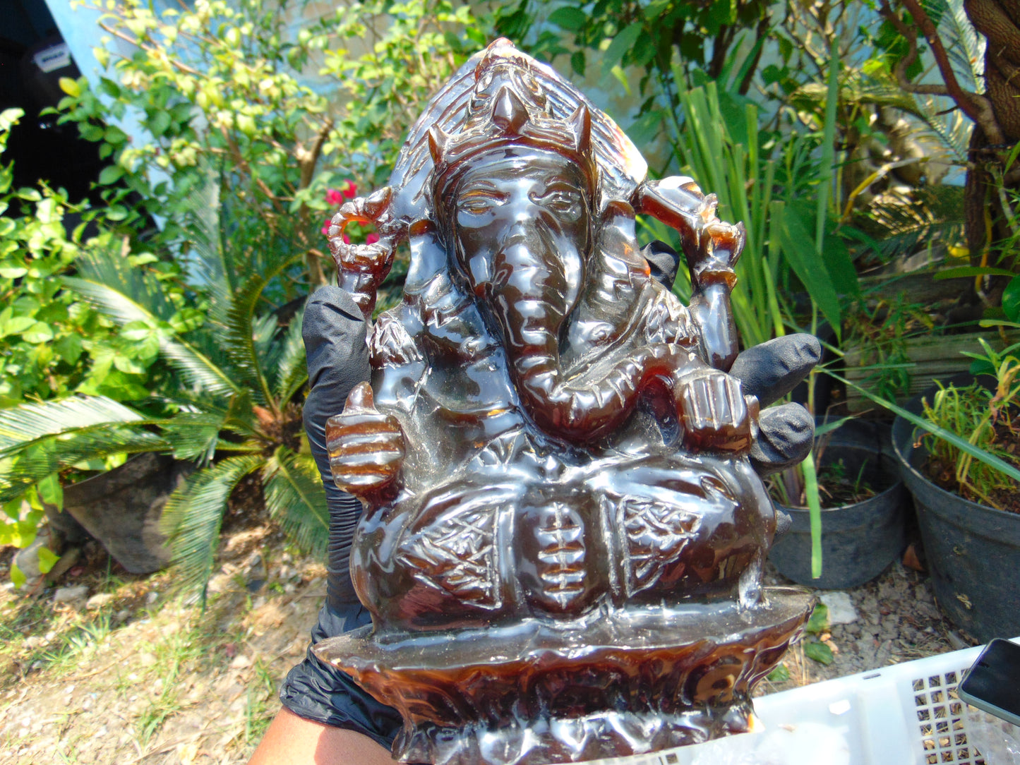 934 grams Ganesha Carving 24x15x8 cm 3D Indonesian Amber for healing 26CG1