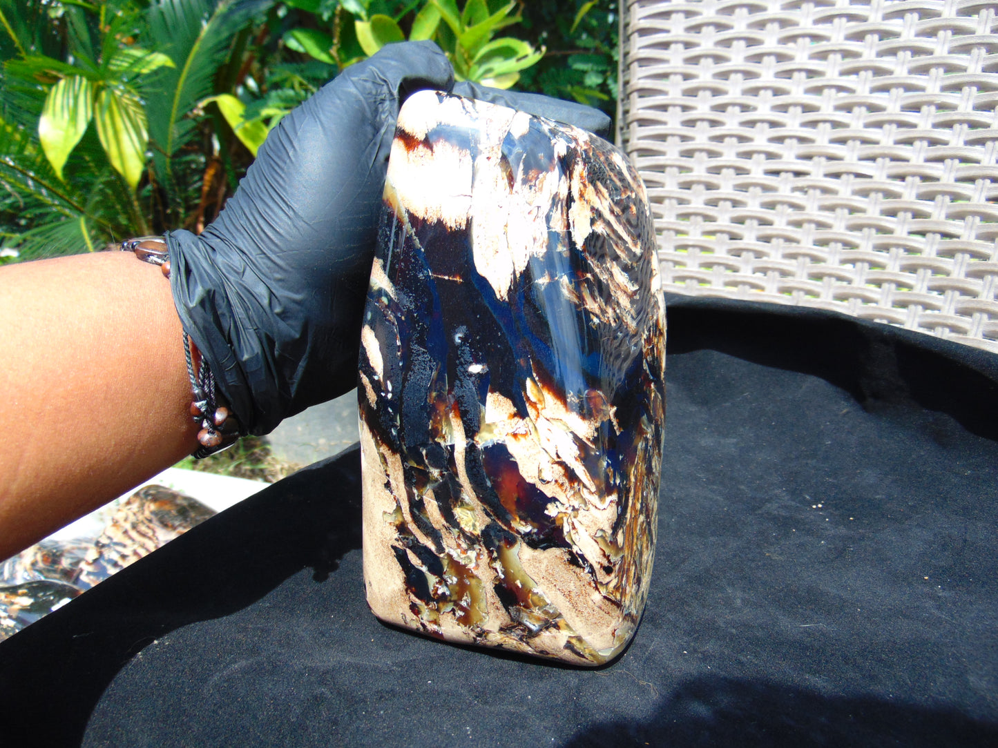 1260 gr Full Polished 18x10x9 mm Block Indonesia Zebra Amber for Healing AR225