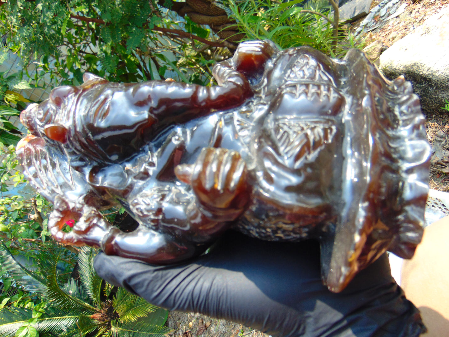 934 grams Ganesha Carving 24x15x8 cm 3D Indonesian Amber for healing 26CG1