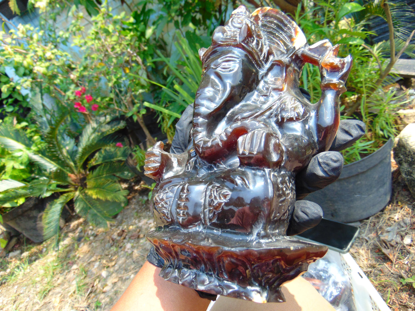 934 grams Ganesha Carving 24x15x8 cm 3D Indonesian Amber for healing 26CG1
