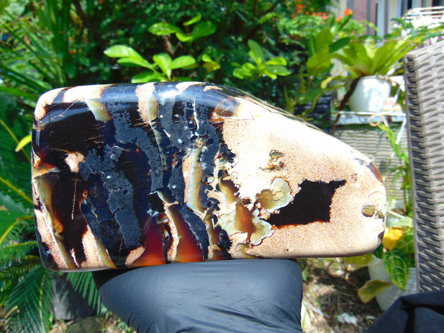 1260 gr Full Polished 18x10x9 mm Block Indonesia Zebra Amber for Healing AR225