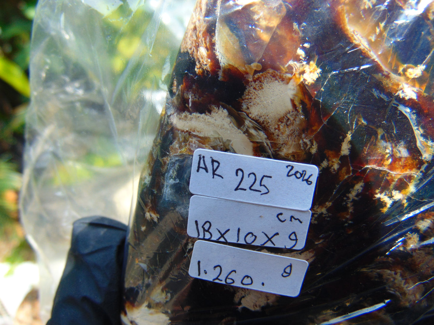 1260 gr Full Polished 18x10x9 mm Block Indonesia Zebra Amber for Healing AR225