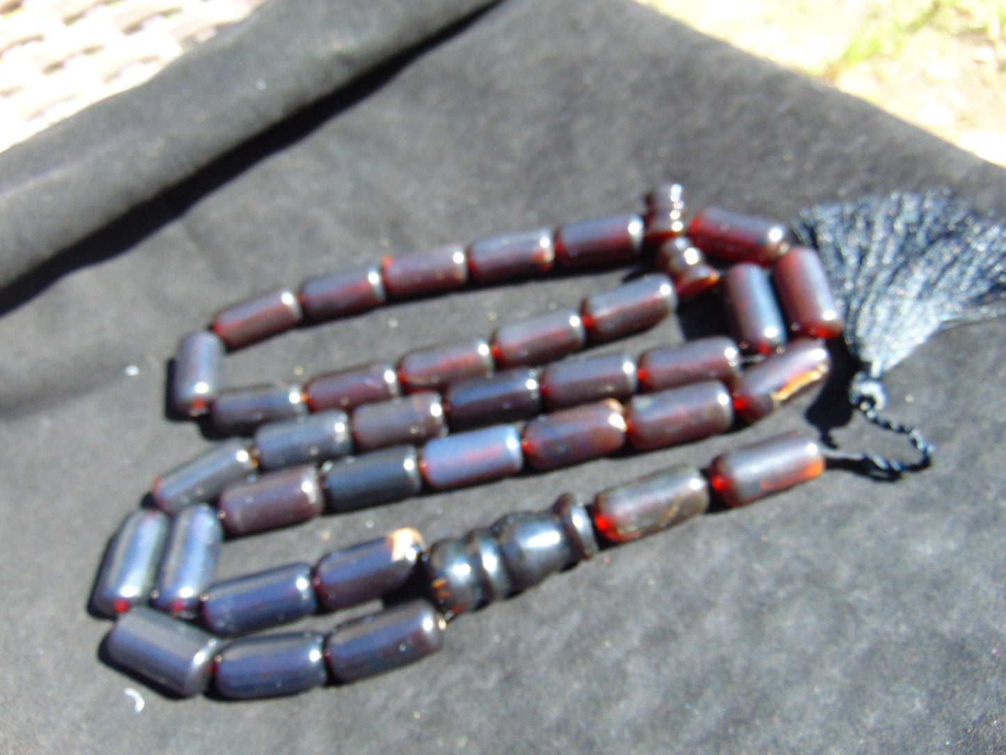 189 gr Big Tasbih Komboloi Rosary 35 Beads 14x30 mm Indonesian Cherry Red Amber for Healing 26TBER10