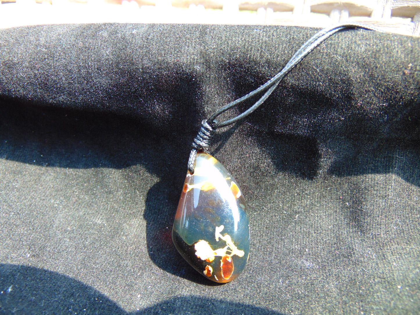 12 gram Teardrop Pendant Indonesian Blue Amber for Healing ES20