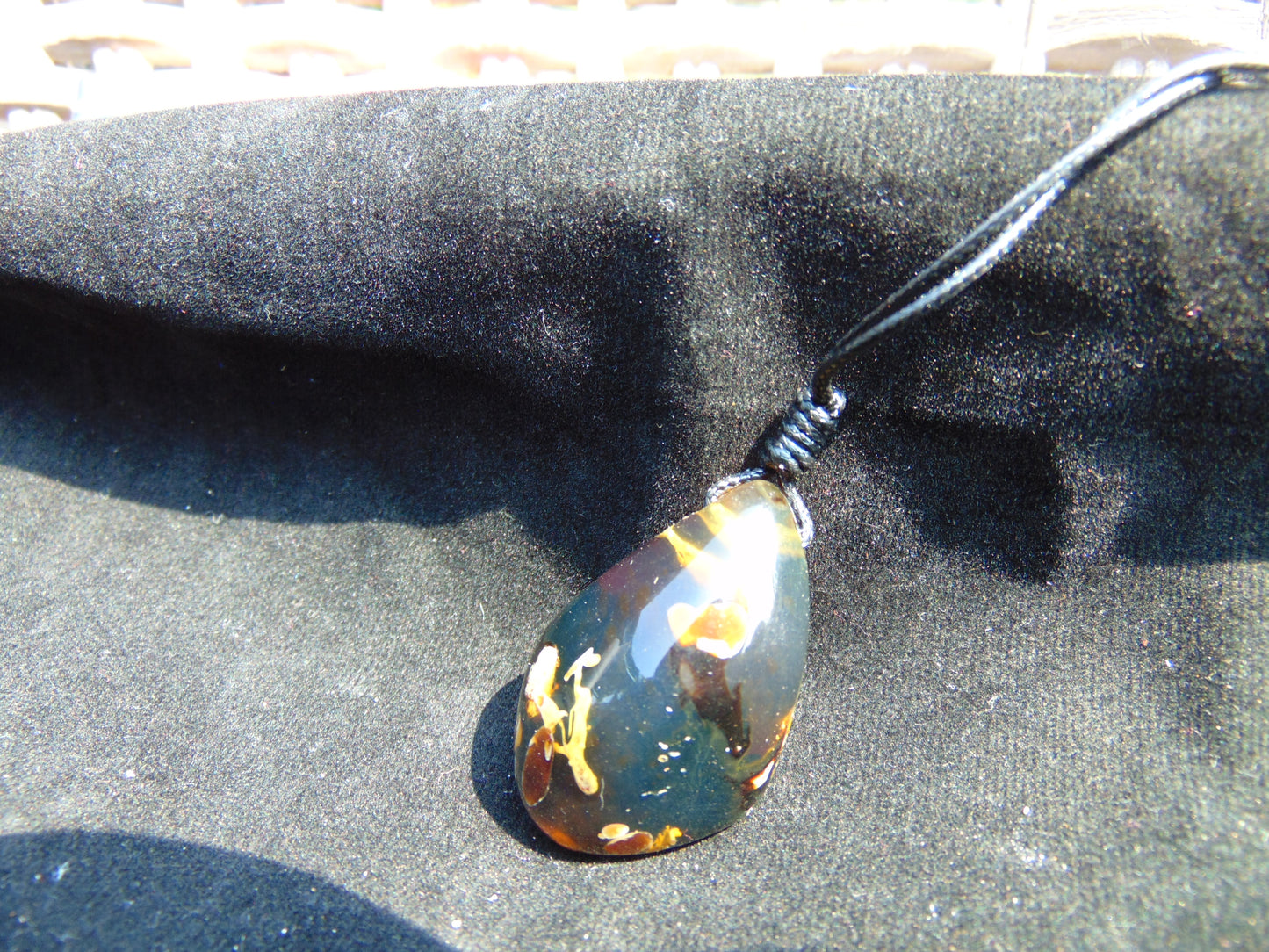 12 gram Teardrop Pendant Indonesian Blue Amber for Healing ES20