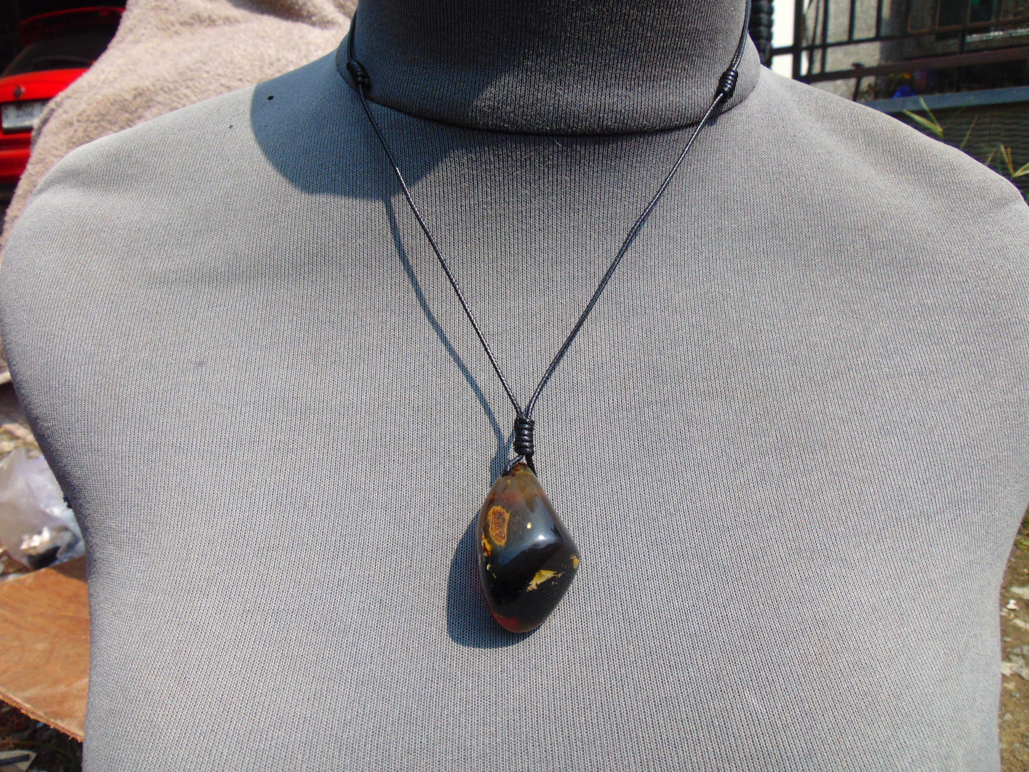 12 gram Teardrop Pendant Indonesian Blue Amber for Healing ES20